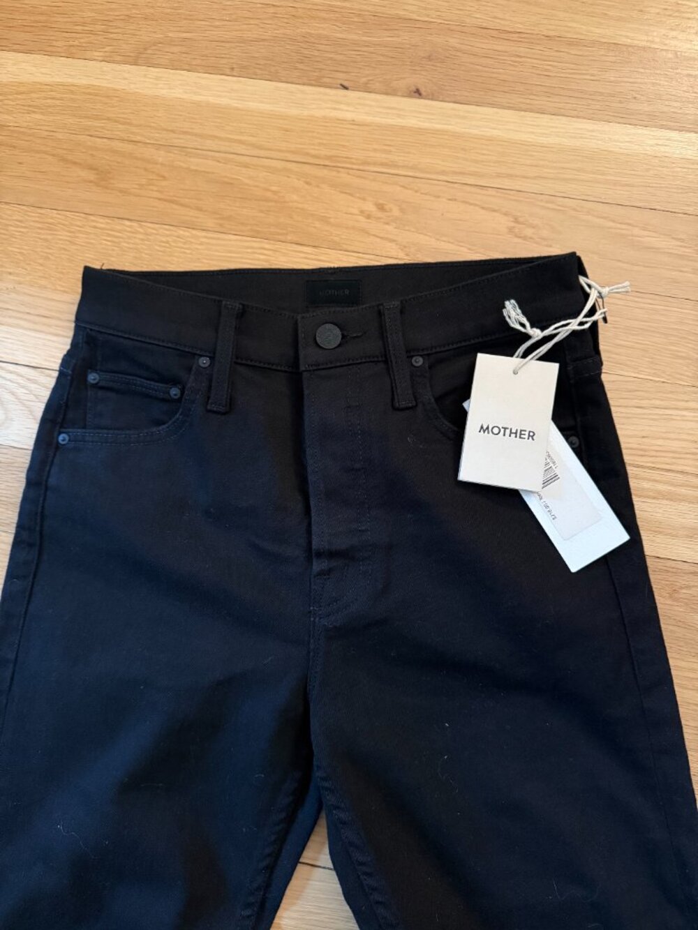 MOTHER Black High Rise Straight Leg Jeans NWT Size S